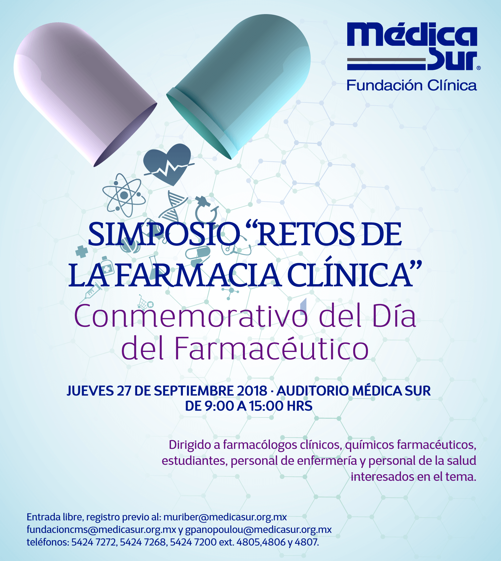 Cartel del Simposio Retos de la Farmacia Clínica